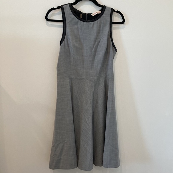 Rebecca Taylor Fit and Flare Leather Trim Dress - Picture 3 of 7